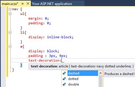 SASS Editor in VS 2013
